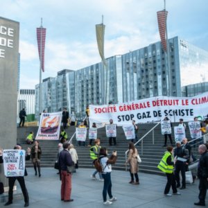 Mobilisation contre les projets de gaz de schiste de Société Générale