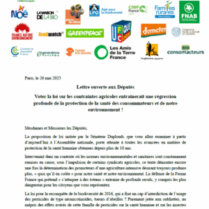 Loi Duplomb - lettre ouverte aux députés
