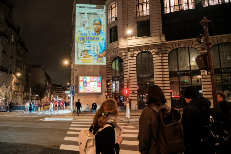 Projections « Stop fast-fashion », Paris, le 27 novembre 2025. crédit : Basile Barjon