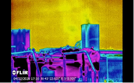 Fuite de gaz capturée à la caméra infrarouge